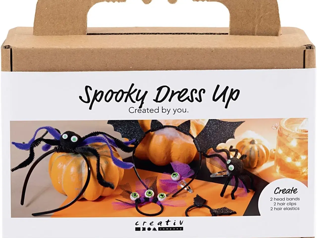 Billede 1 - Mini DIY Kit Spooky Udklædning, Hårbøjler, hårspænder og hårelastikker, black, lilac, purple, 1 pk.