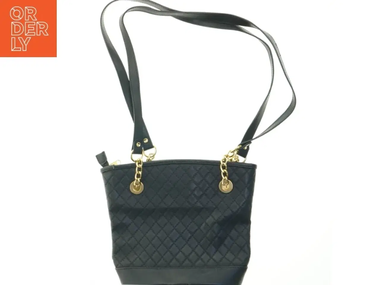 Billede 2 - Sort dametaske med kæder (str. 24x29 cm)