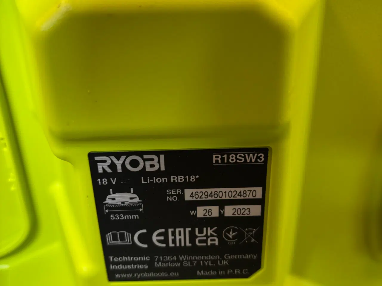 Billede 1 - Ryobi Fejemaskine R18SW3