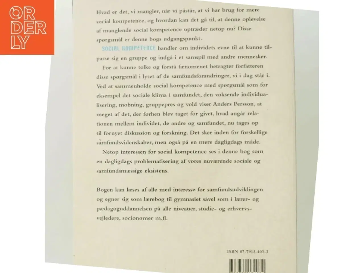 Billede 3 - Social kompetence : når individet, de andre og samfundet mødes af Anders Persson (f. 1956) (Bog)