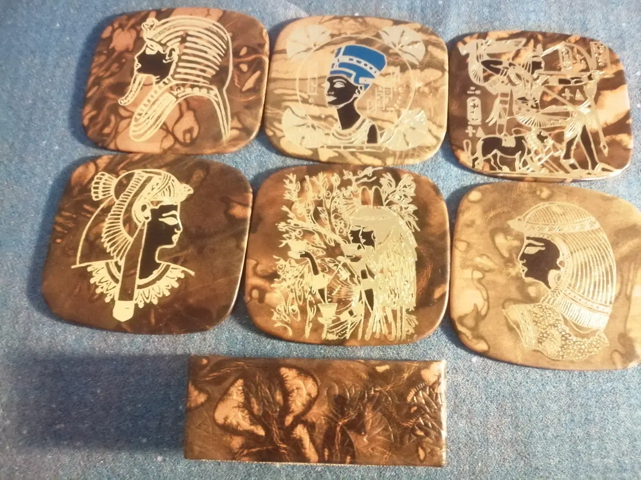 Billede 1 - Smukke Egyptiske Læder Coastere