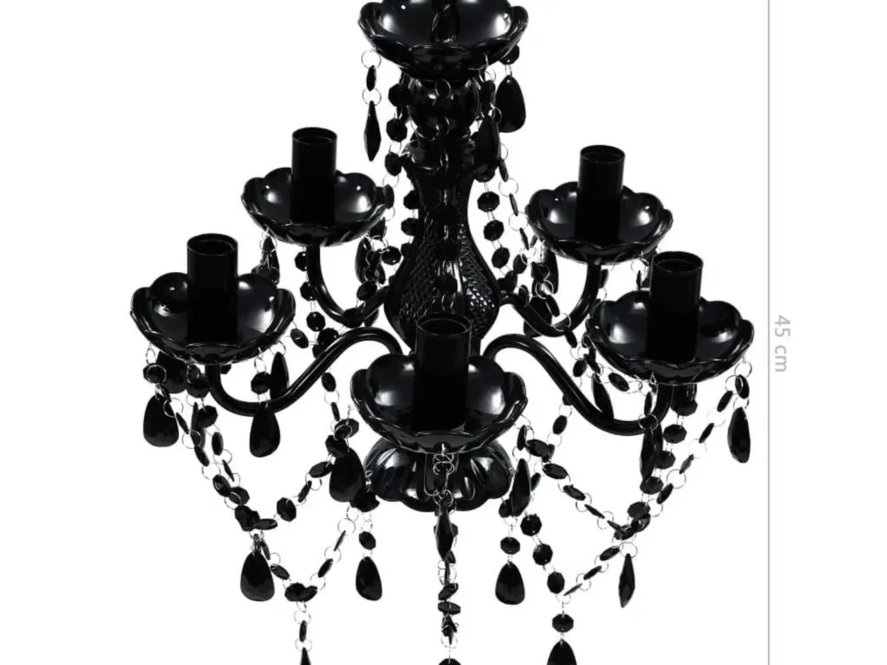Billede 8 - Krystallysekrone 5 pærer sort