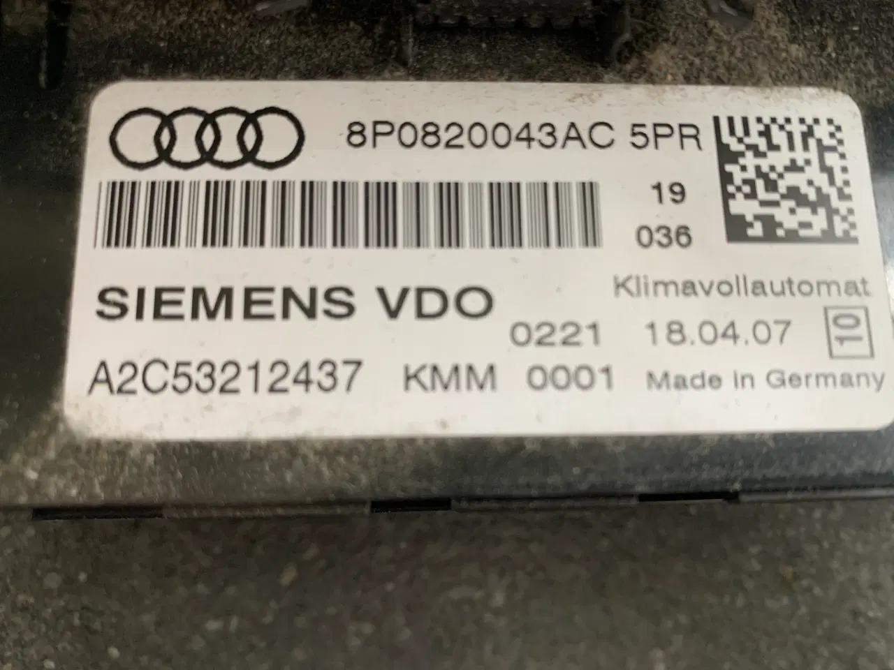 Billede 2 - VARMEREGULERING, AUDI A3 8P årg. 03-08