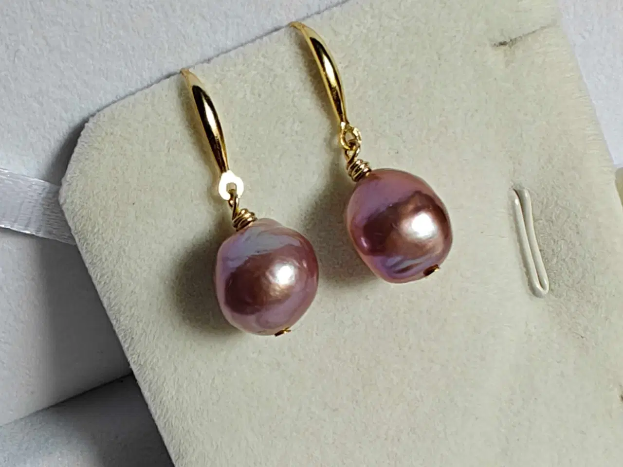 Billede 5 - Perleøreringe, forgyldt sølv