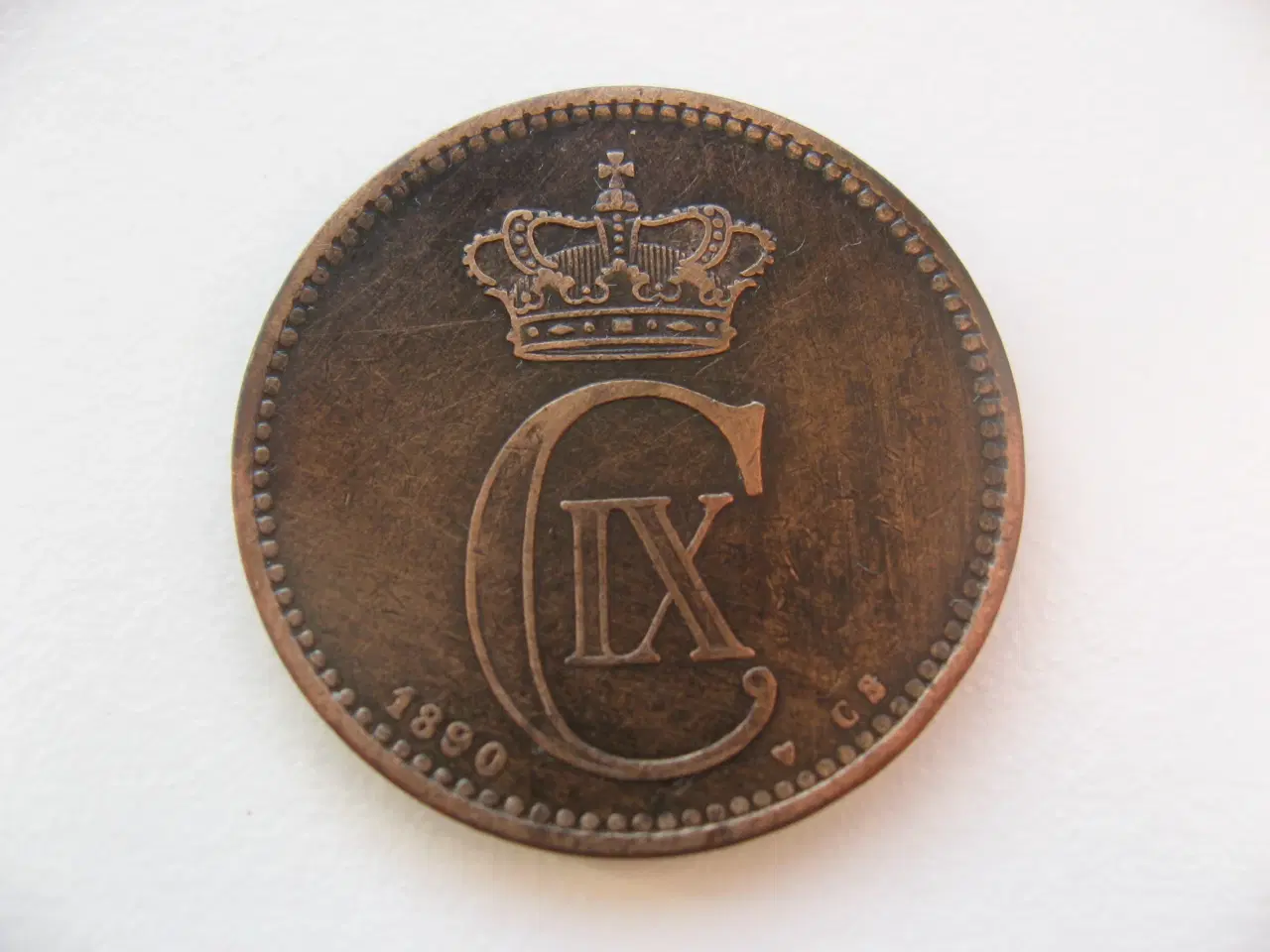 Billede 1 - Flot delfin 5 øre 1890. Den svære