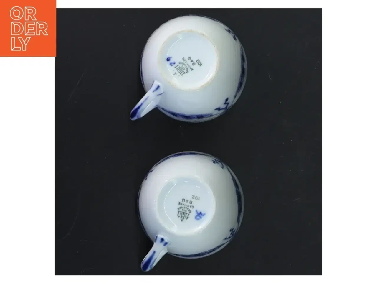 Billede 4 - Par blå-hvide porcelænskopper fra B&G (str. 6,5 cm x 7 ø cm)