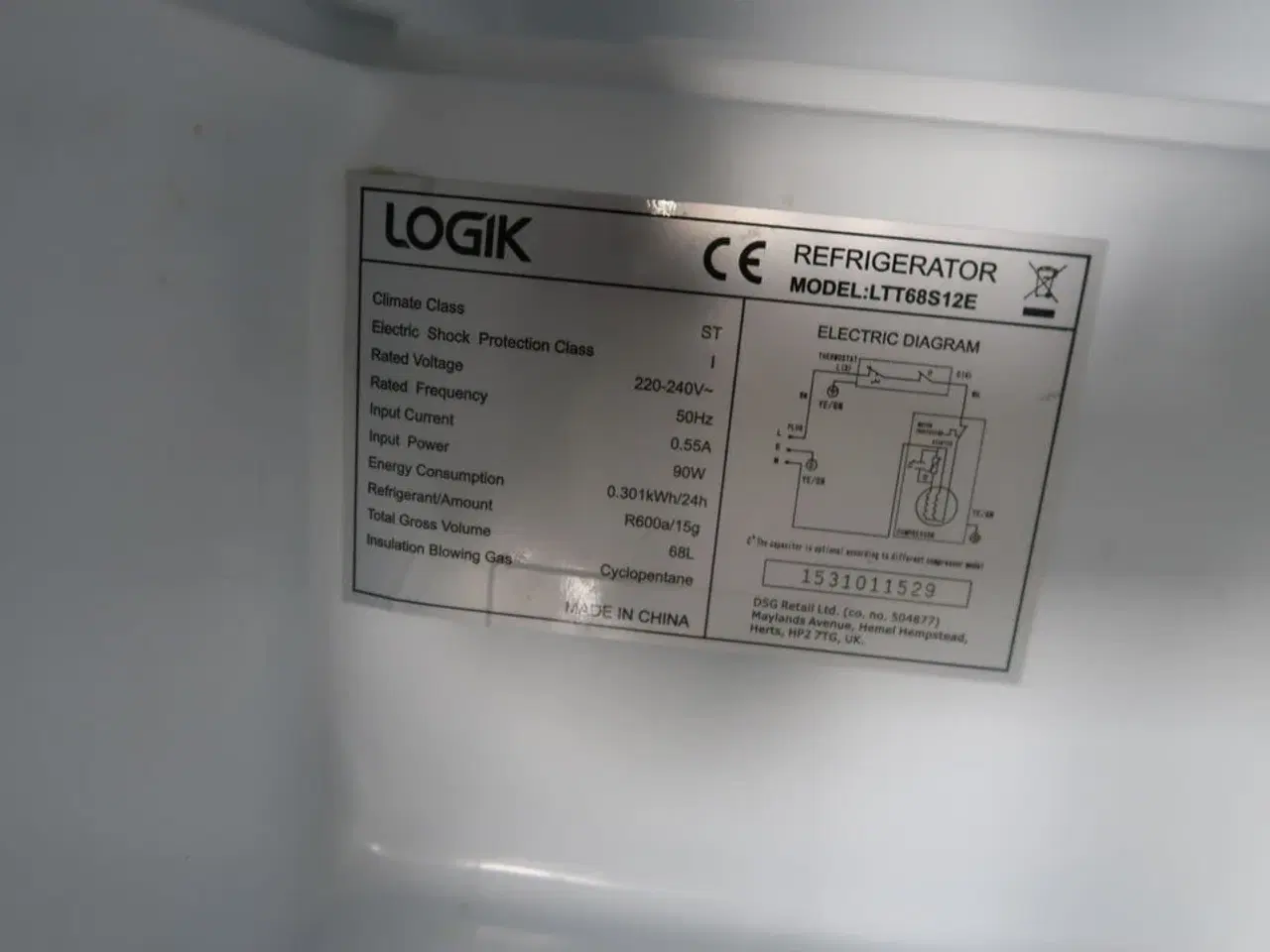 Billede 4 - Køleskab LOGIK LTT68S12E