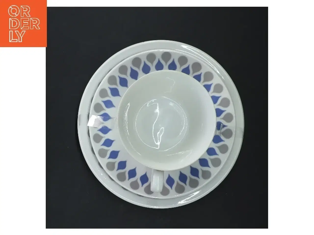 Billede 3 - Blå dråbe fra Lymgby Porcelæns Thekop med tallerken (str. Ø 10-18 cm)