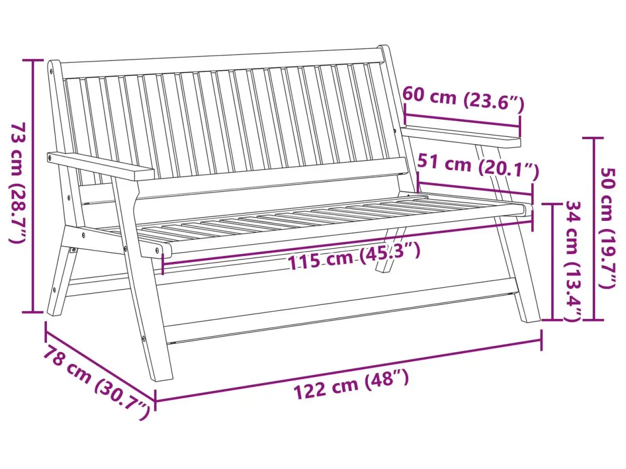 Billede 10 - Udendørs spise sæt Brun Massivt Akacietræ