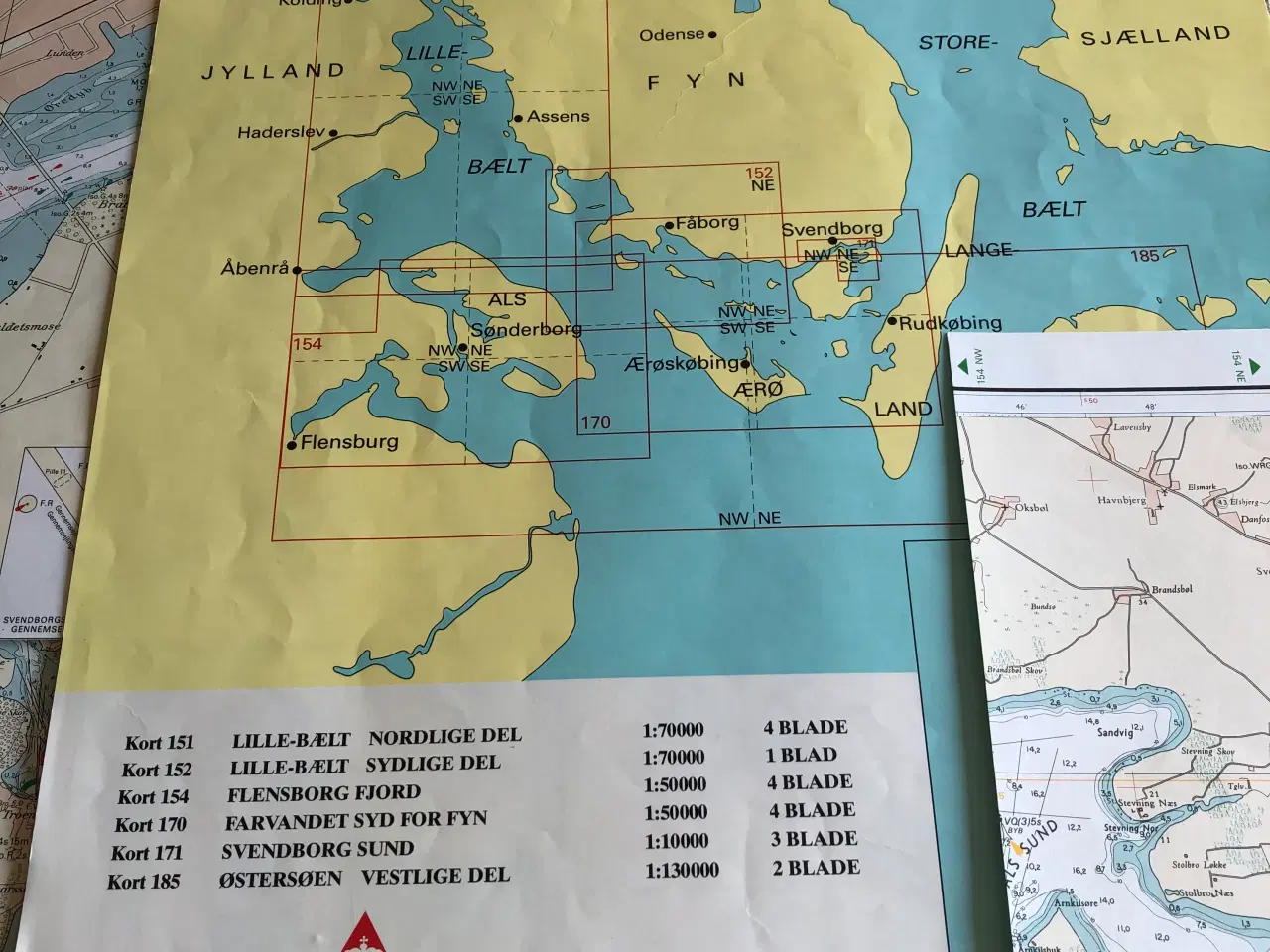 Billede 1 - SØSPORTSKORT lillebælt + farvandet syd for Fyn