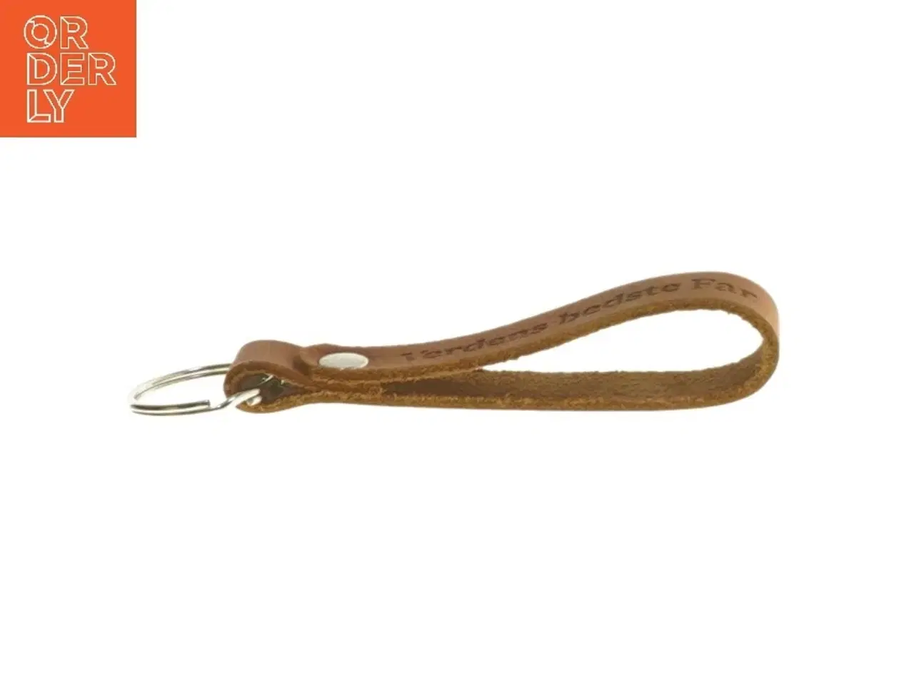 Billede 3 - læder nøglering 'Verdens bedste Far' (str. 12 cm)