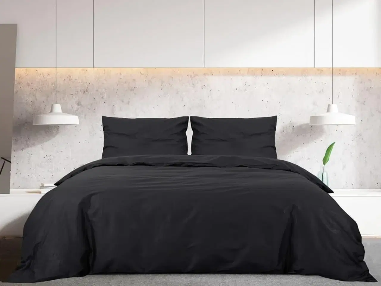 Billede 6 - Sengetøj 200x220 cm bomuld sort