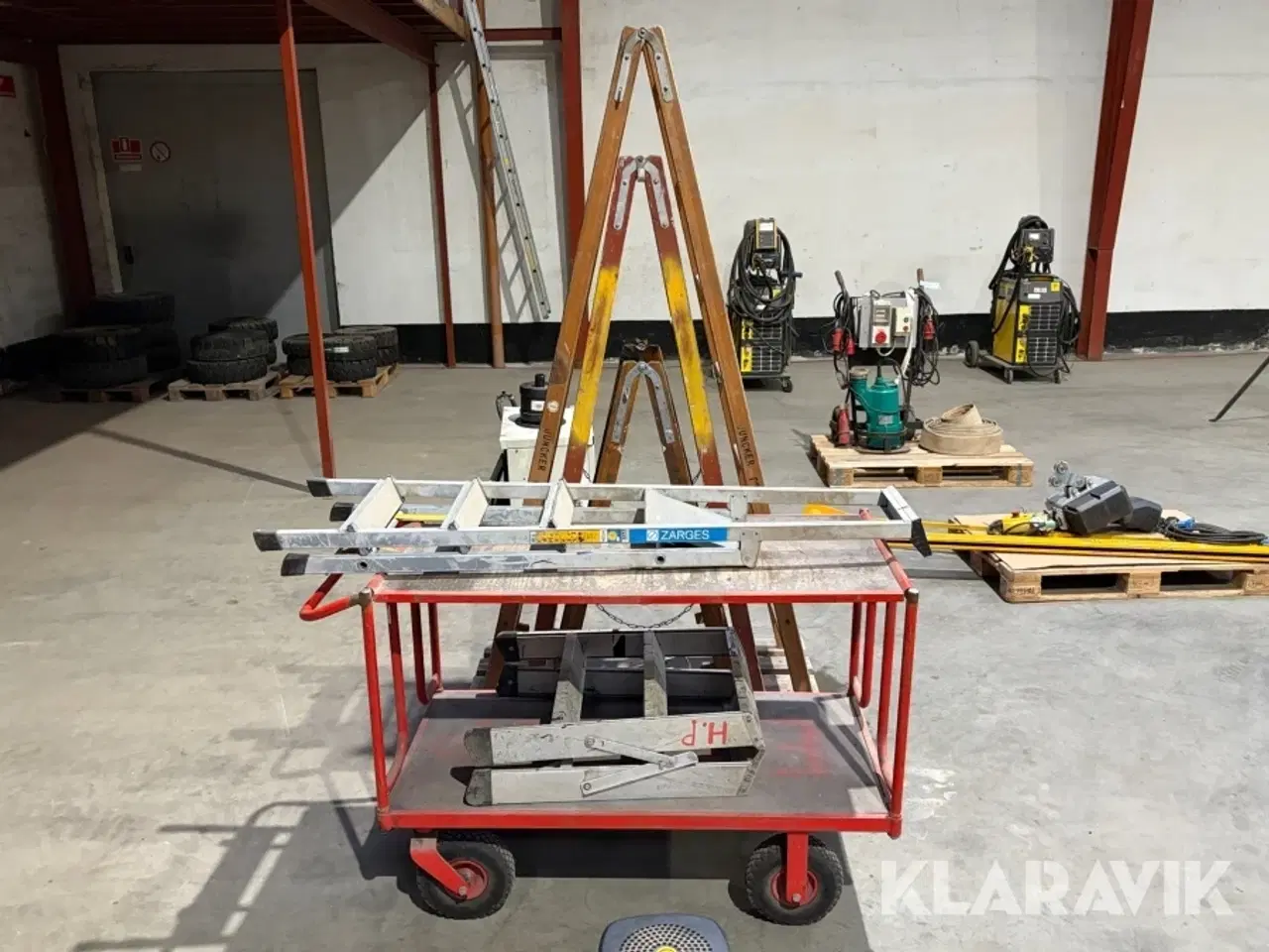 Billede 1 - Stiger + lagervogn 6 enheder