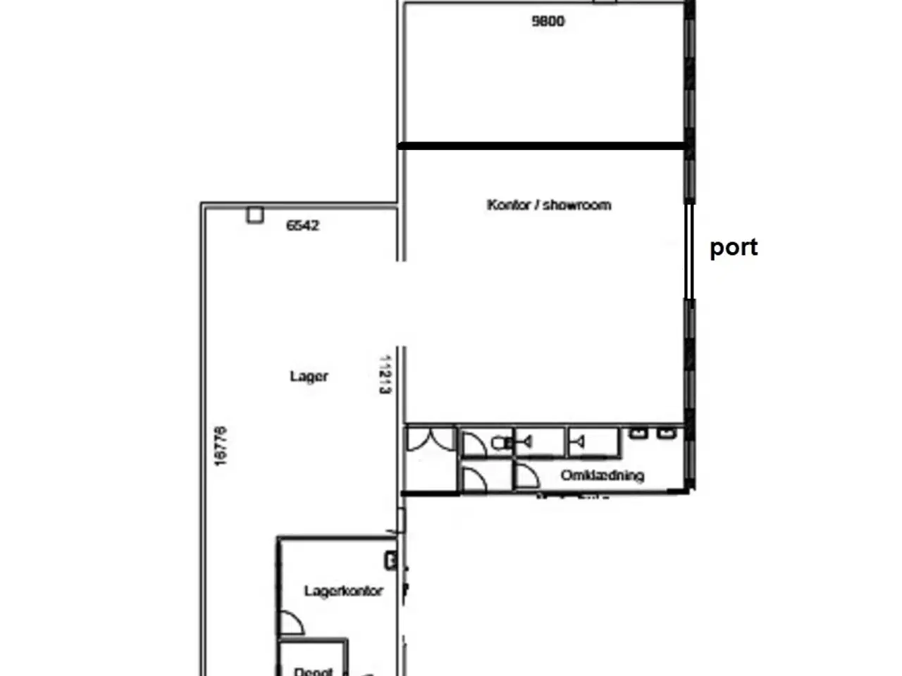 Billede 17 - Højloftet lager. showroom med port samt stort kontor