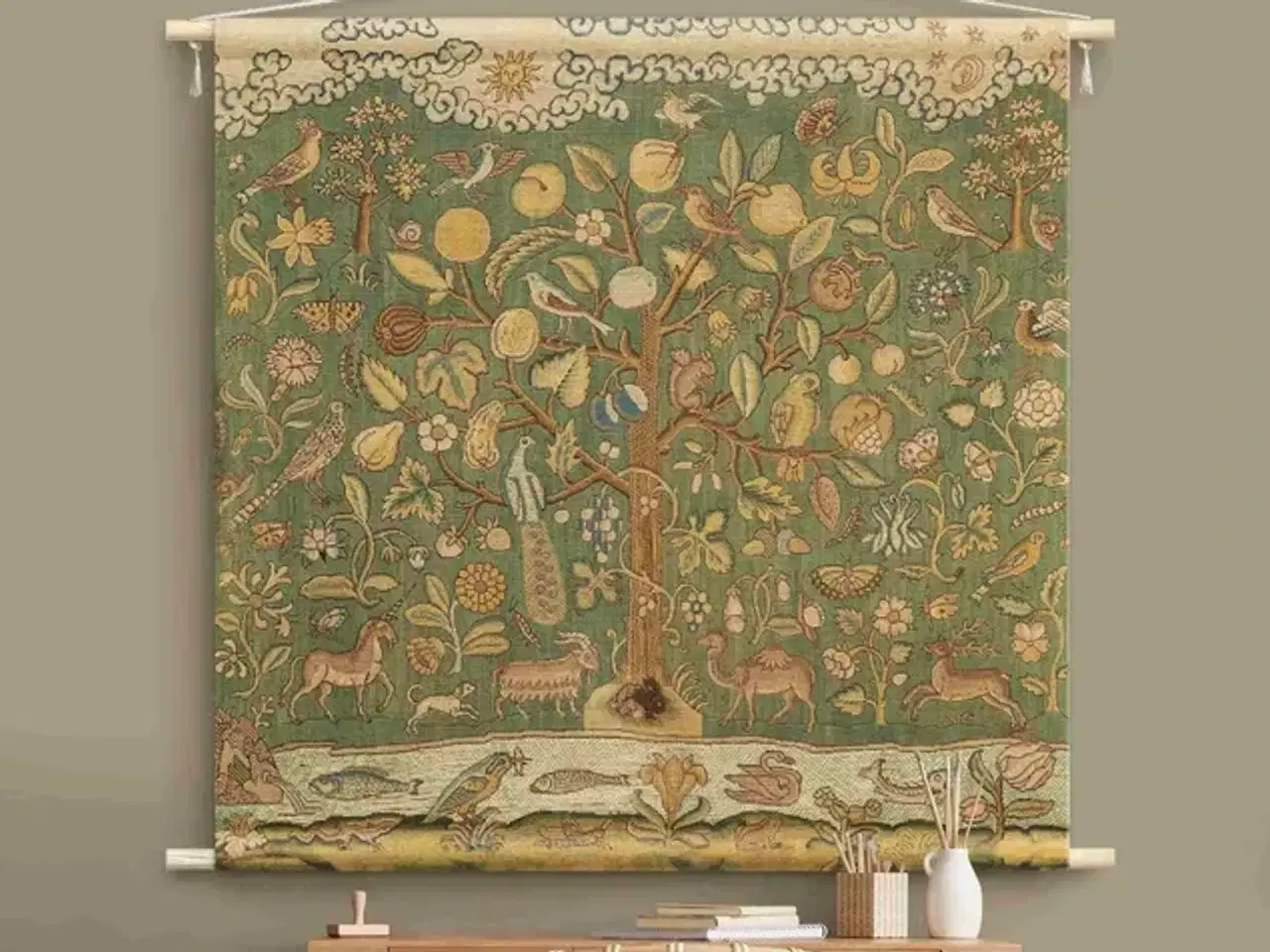 Billede 2 - Vægophæng, skov med dyr, fra micasia.