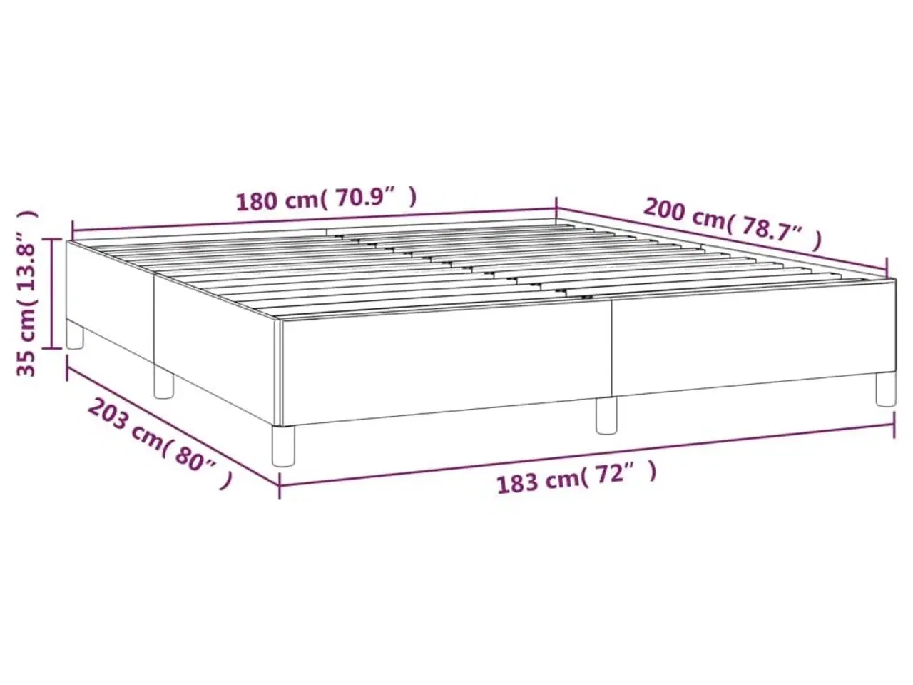 Billede 9 - Sengeramme 180x200 cm kunstlæder cappuccinofarvet