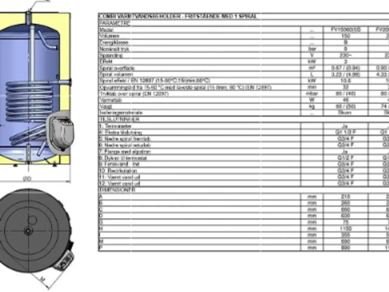 Billede 2 - Combi varmtvandsbeholder 150 L - med 1 spiral