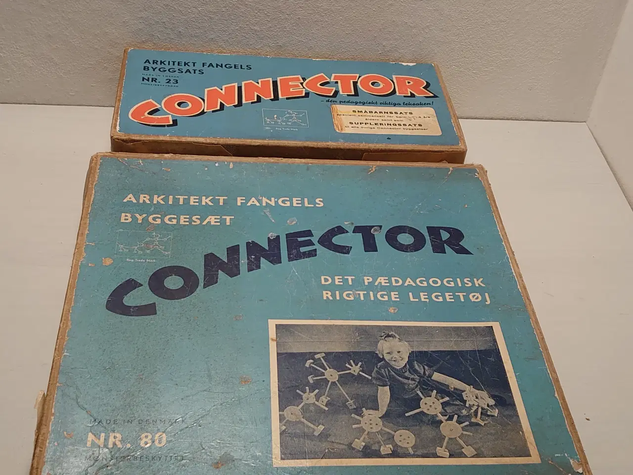 Billede 4 - 2 kasser Connector træ byggesæt.1950´erne.
