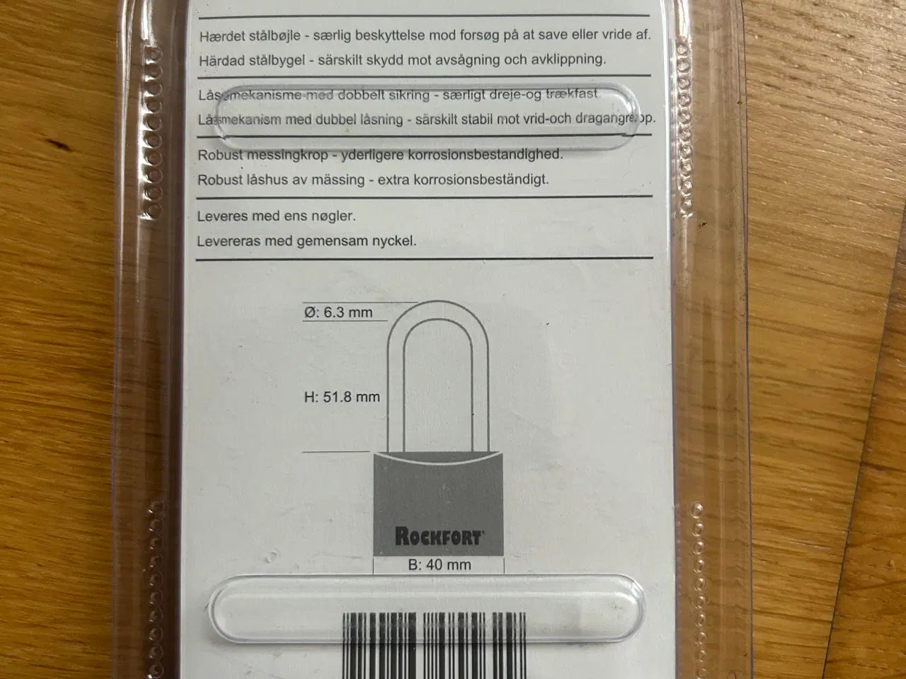 Billede 2 - Ny ubrugt hængelås 