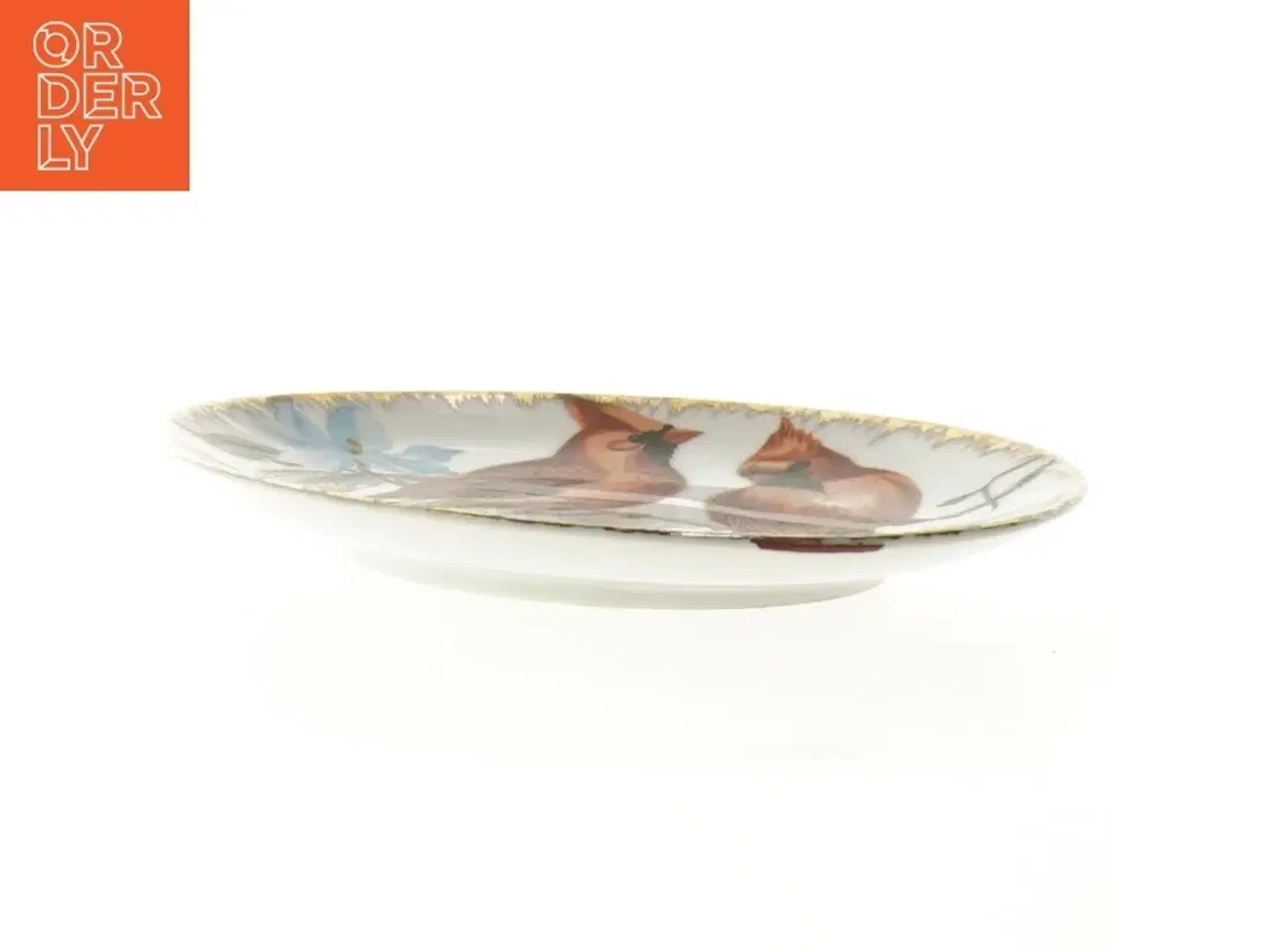 Billede 4 - Porcelænsvægplatte med fuglemotiv (str. 16 cm)