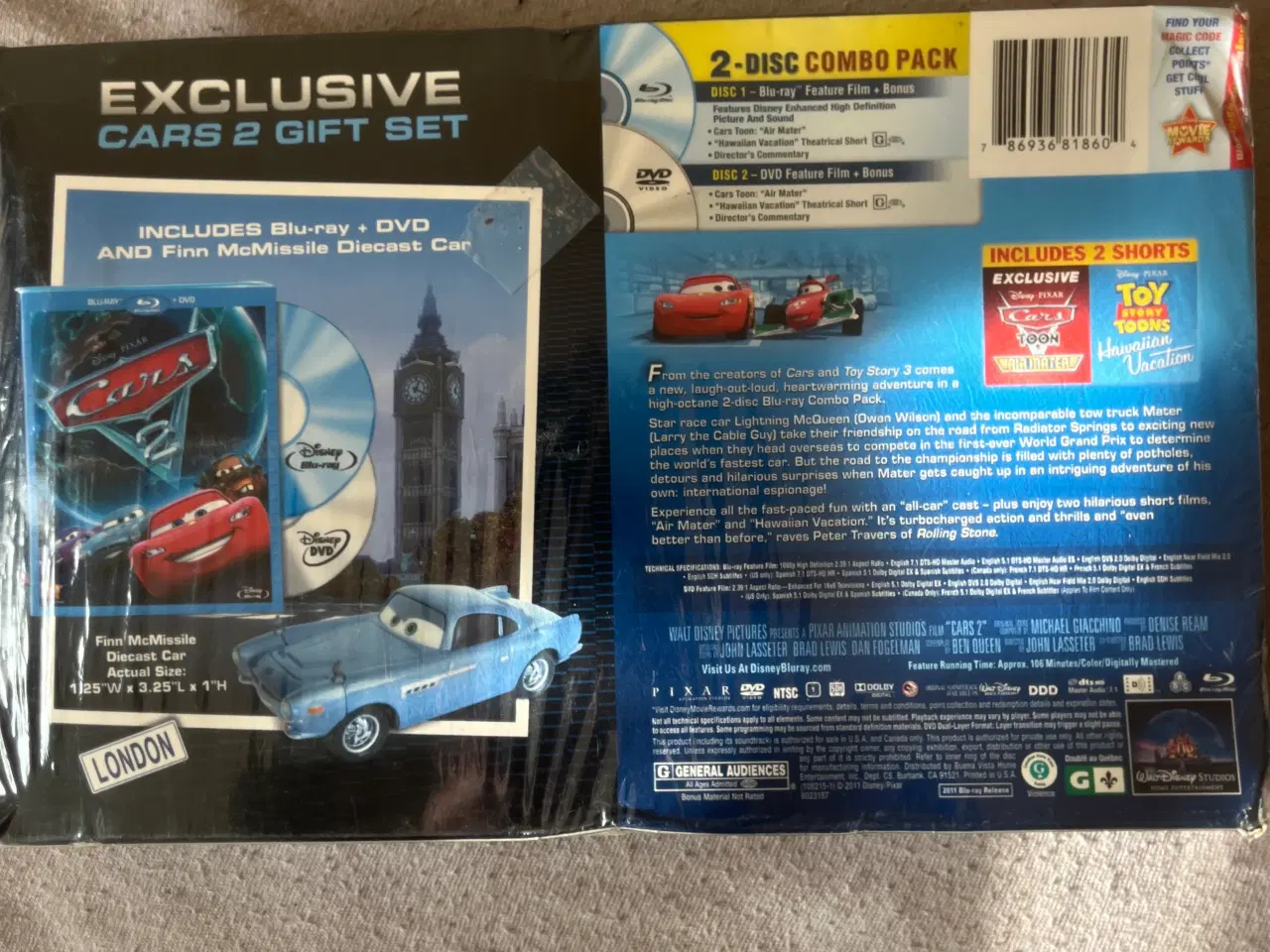 Billede 3 - Disney Pixar’s Cars 2-Disc & Finn Mcmissile car