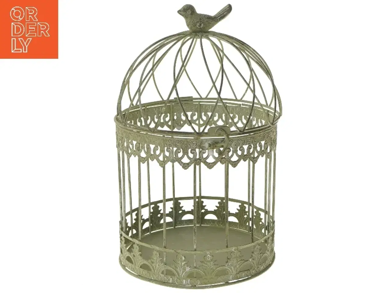 Billede 1 - Dekorativ fuglebur med fugl (str. 28x18 cm)