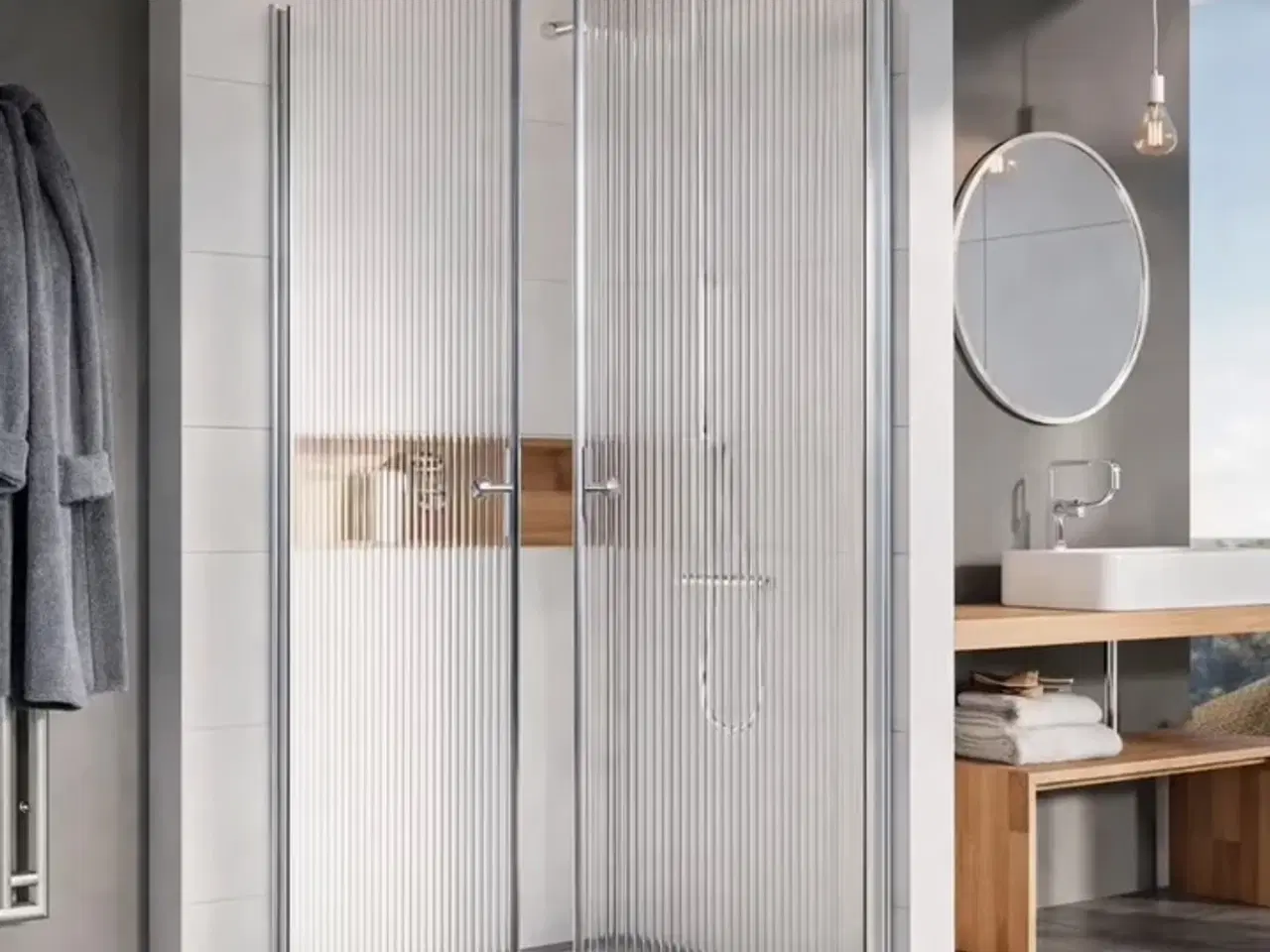 Billede 1 - Hjørne Bruseafskærmning Wave Glas STRØMBERG