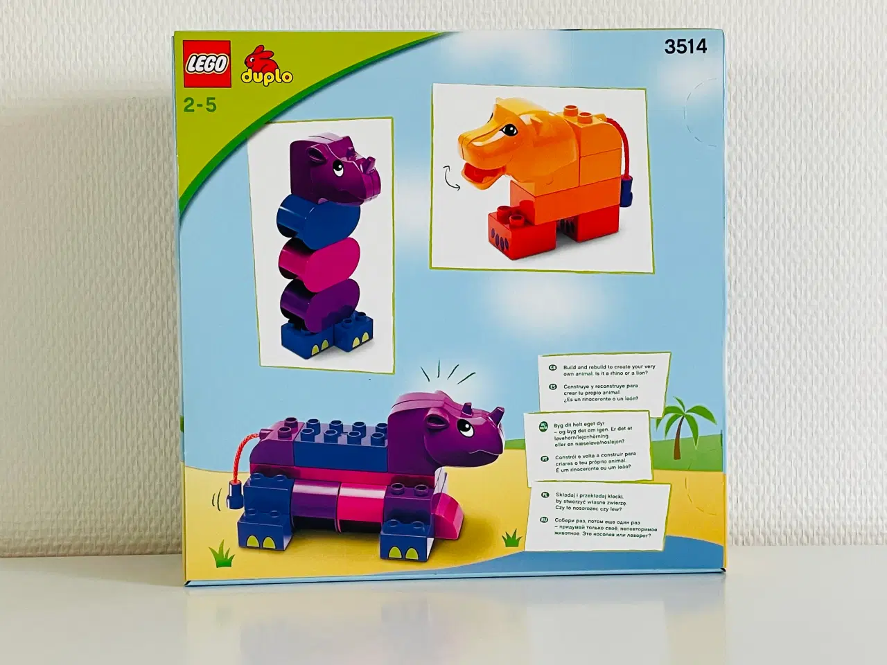 Billede 2 - LEGO DUPLO 3514 – Byggesæt med løve og næsehorn 