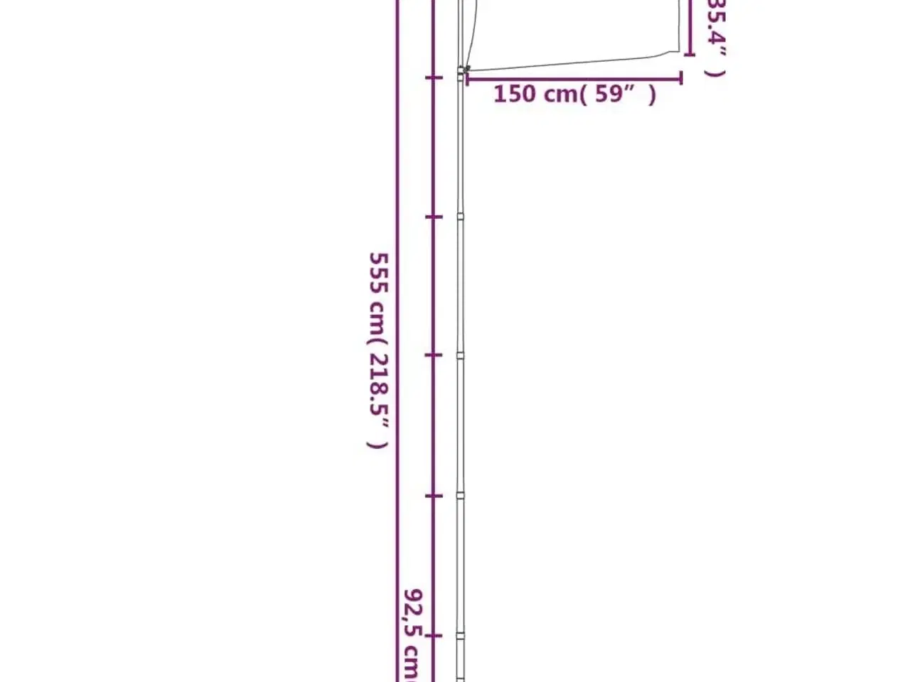 Billede 6 - Danmark flag og flagstang 5,55 m aluminium