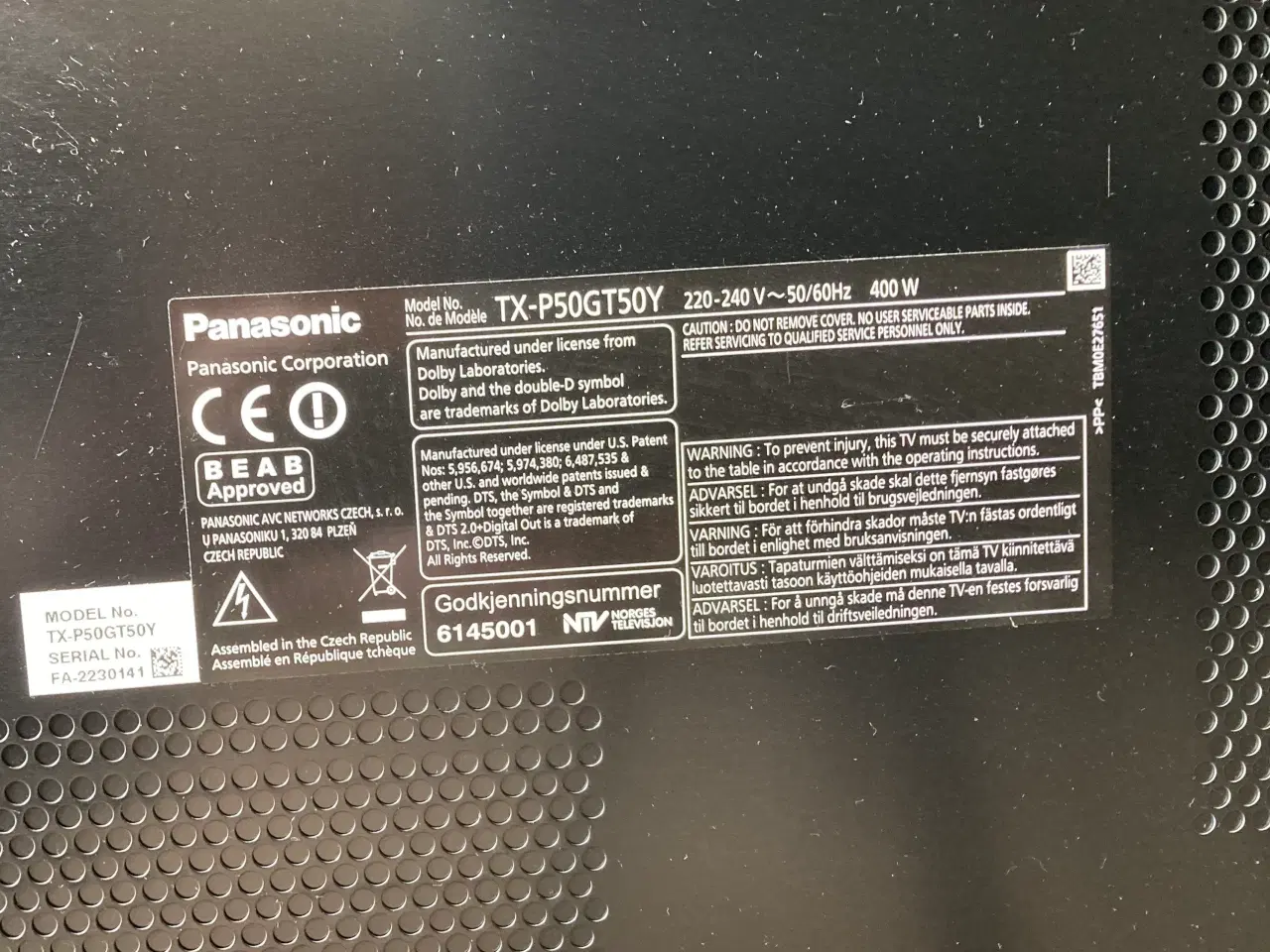 Billede 2 - 50” Panasonic tv