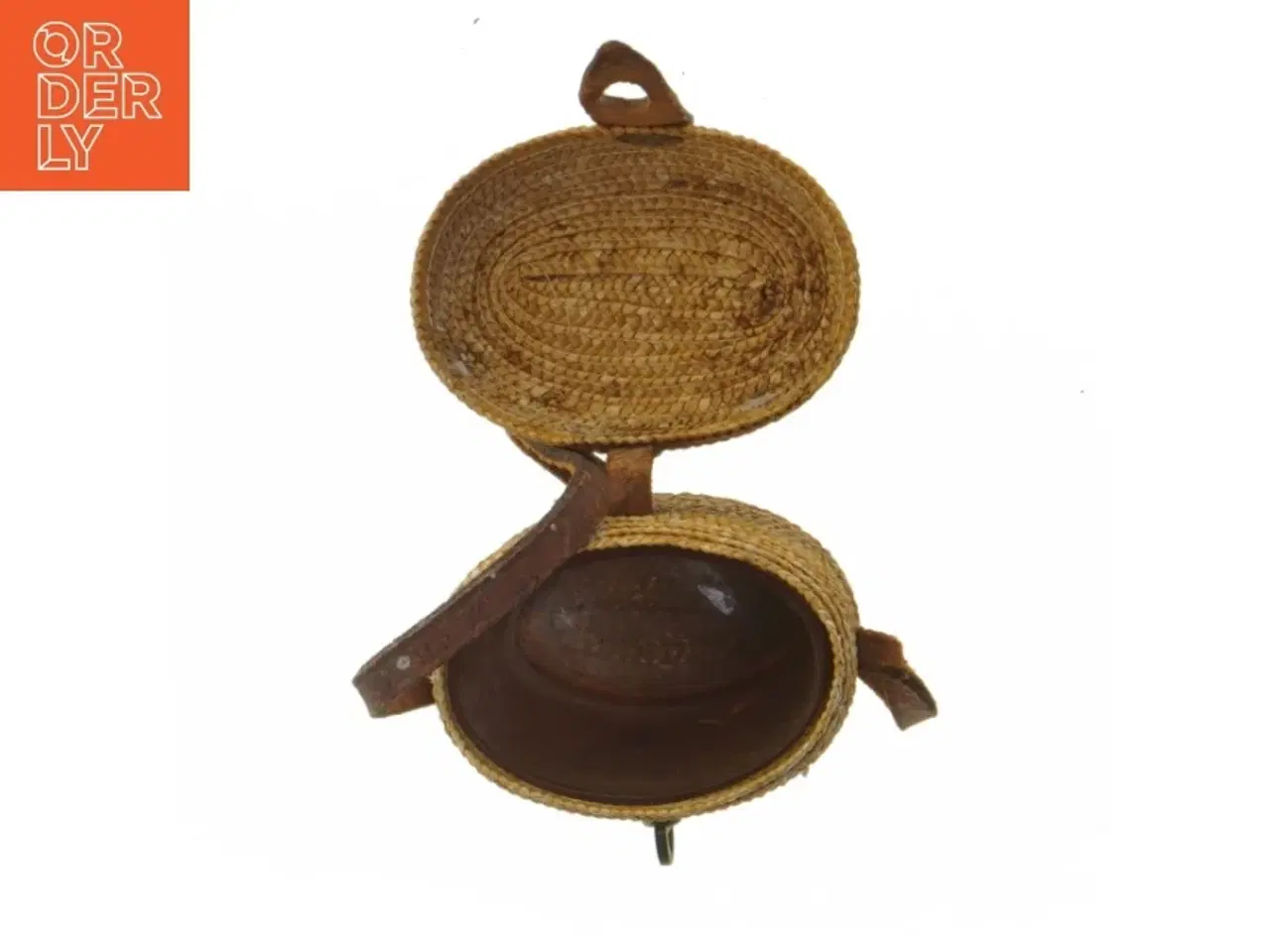 Billede 2 - Flettet etui med lille drikkeglas  (str. 11,5 cm)