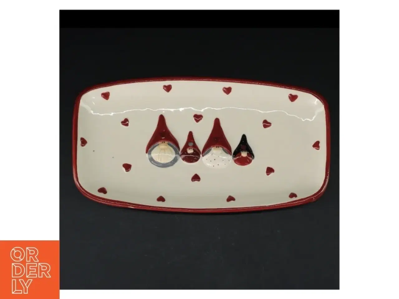 Billede 2 - Keramisk fad med julemotiv fra Atmosphere (str. 33x18 cm)