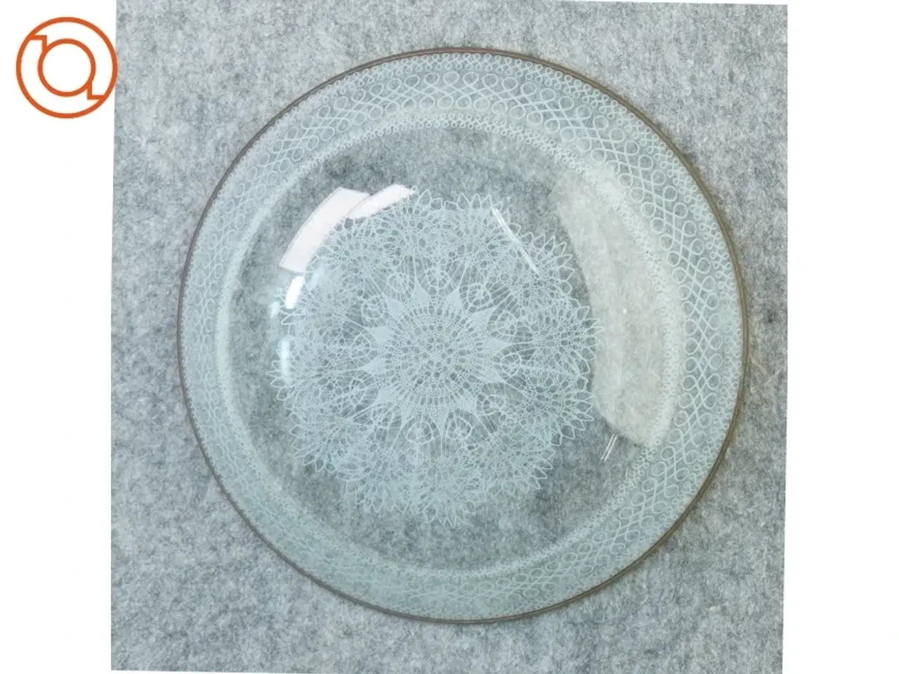 Billede 4 - Glasskål med Blonde Dekoration og Guldkant (str. 22 x 5 cm)