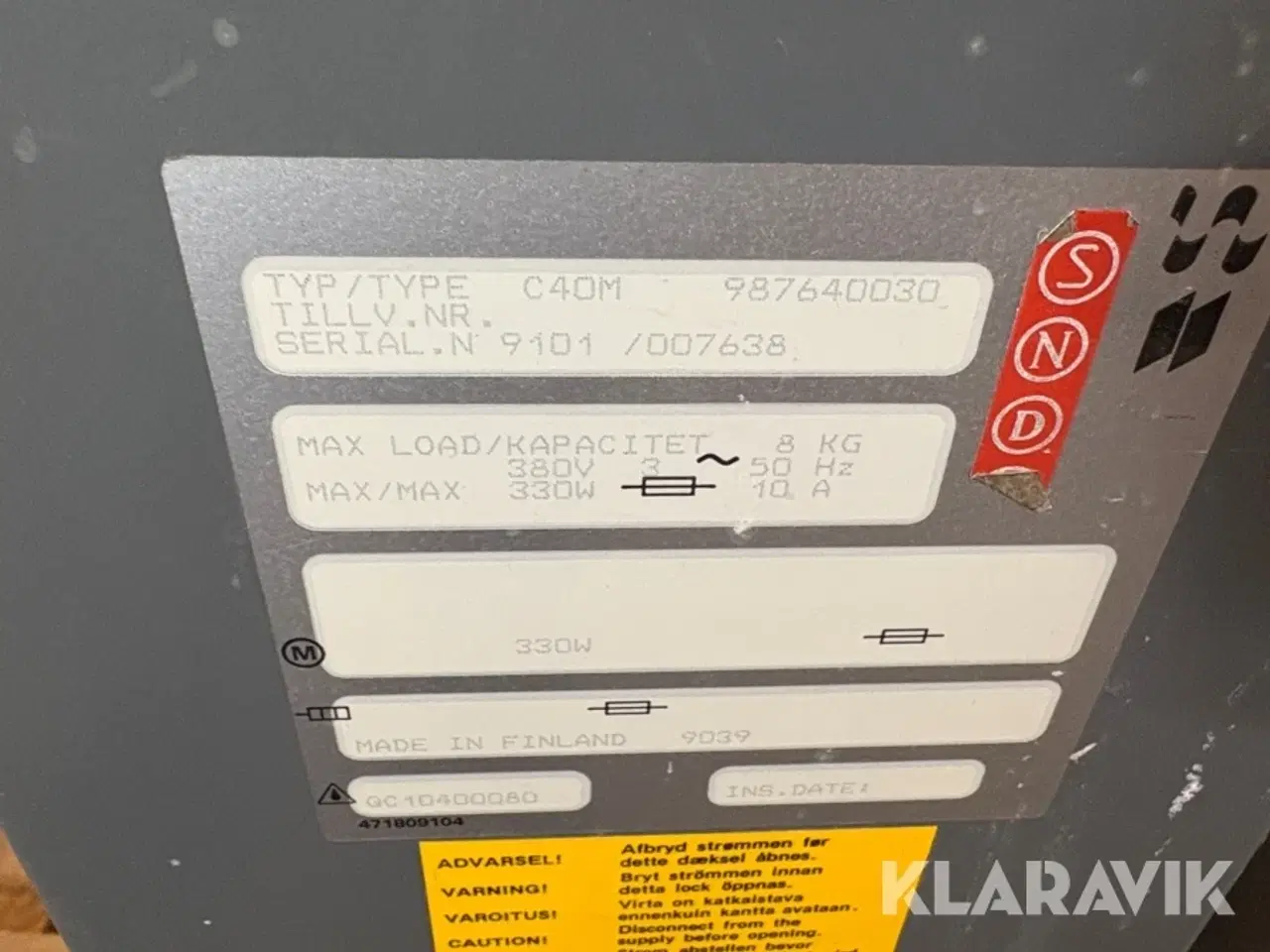 Billede 5 - Industriel centrifuge Electrolux C40M