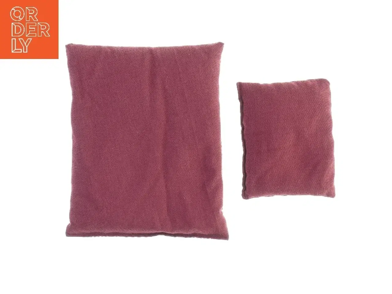 Billede 2 - Pude sæt i bordeaux og ternet mønster (str. 26 x. 21 cm. 15 x. 12 cm)