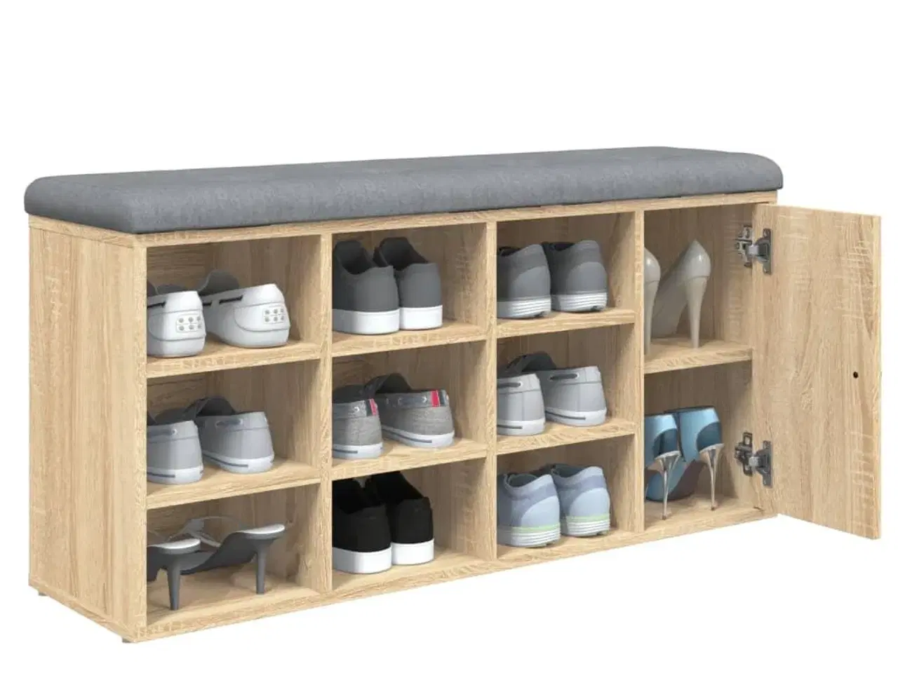 Billede 4 - Skobænk 102x32x50 cm konstrueret træ sonoma-eg