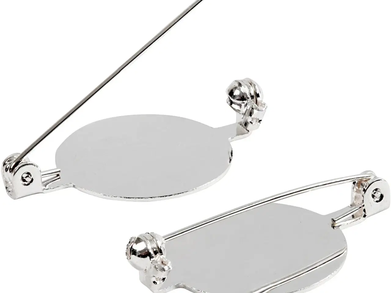 Billede 1 - Brochenål, diam. 20 mm, forsølvet, 100 stk./ 1 pk.