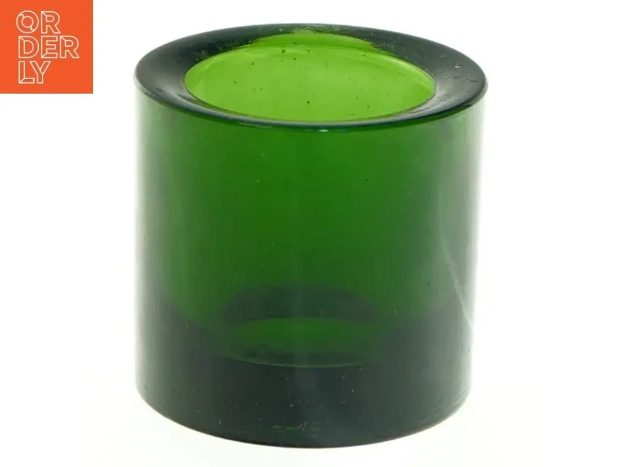Billede 1 - Grøn glas lysestage fra Marimekko (str. 6,5x6 cm)