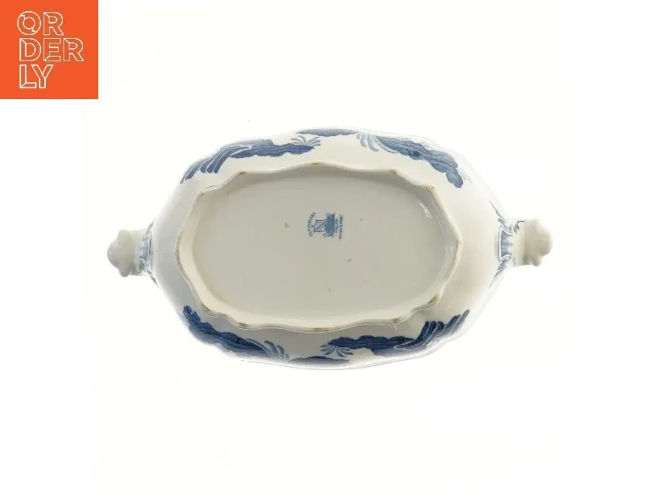 Billede 2 - Porcelæn serveringsskål med blåt mønster (str. 19,5x29 cm)