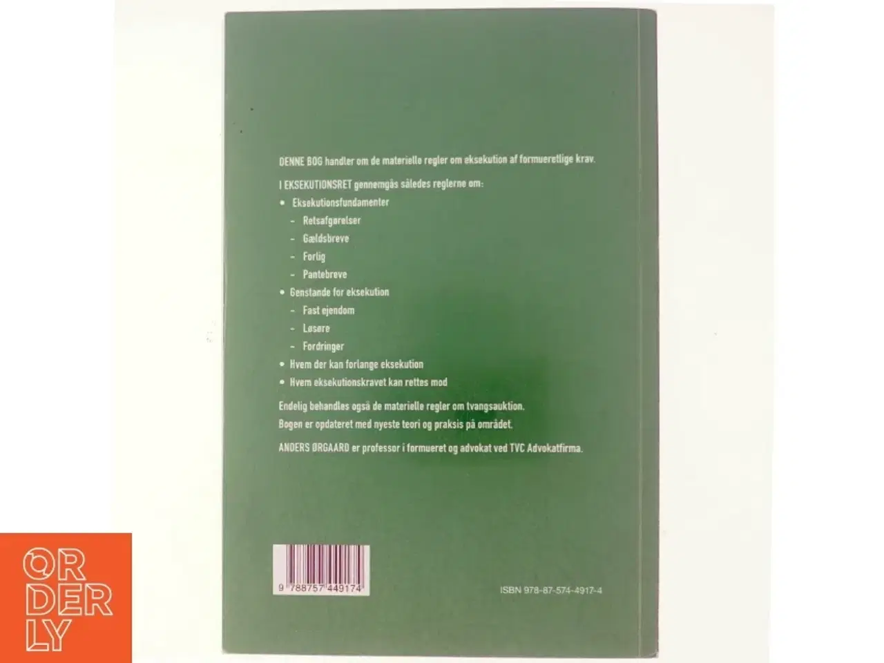 Billede 3 - Eksekutionsret : materiel foged- og auktionsret af Anders Ørgaard (Bog)