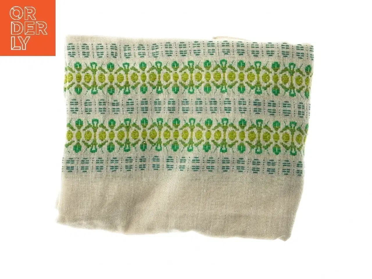 Billede 1 - Dug med grøn og blå mønster (str. 117x230 cm)