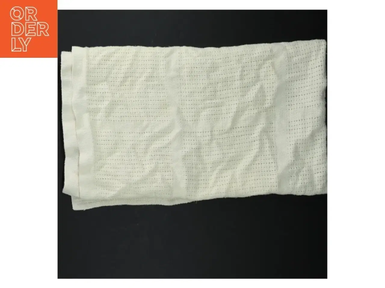 Billede 2 - Hvid strikket babytæppe (str. 85 x 75 cm)