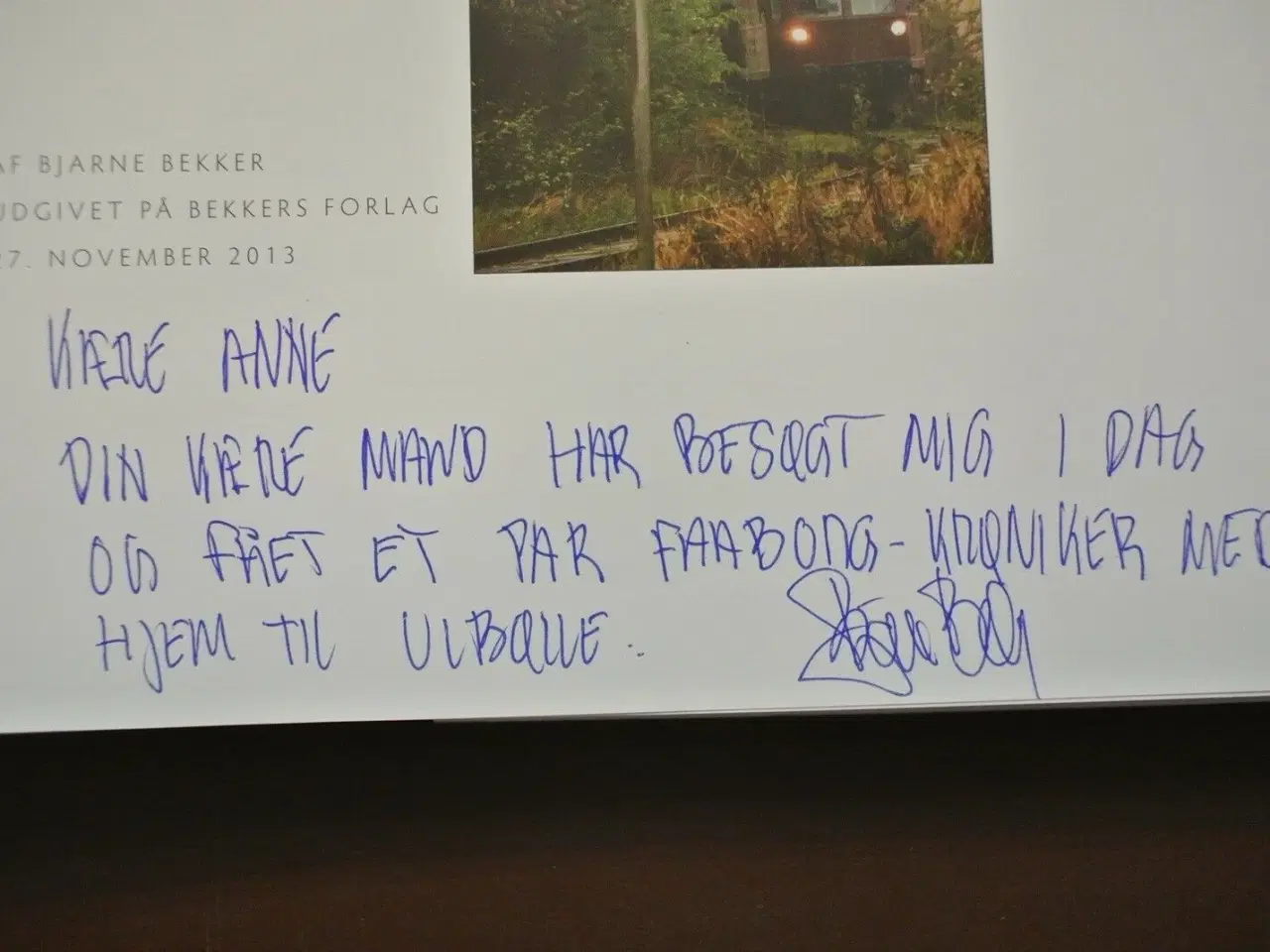 Billede 2 - faaborghistorier, af bjarne bekker med dedikation,