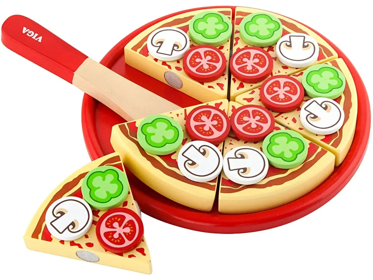 Billede 1 - VIGA Legepizza i Træ, str. 23x3,5 cm, 1 stk.