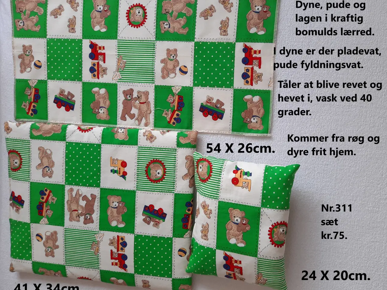 Billede 3 - Dyne og pude m.m der passer til Brio dukkevogn