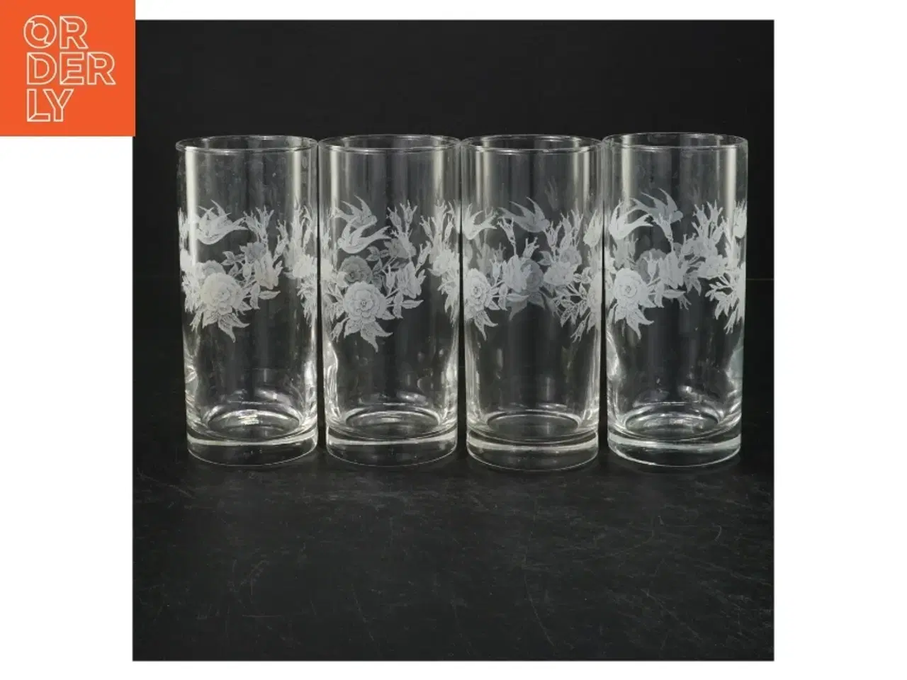Billede 1 - Dekorerede glas vaser (str. Ø 7 cm. længde, 14,5 cm)