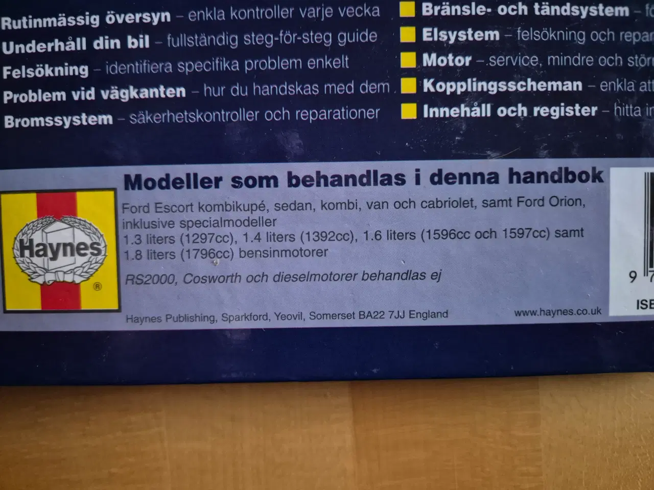 Billede 2 - Haynes Manual. Ford Escort og Orion.