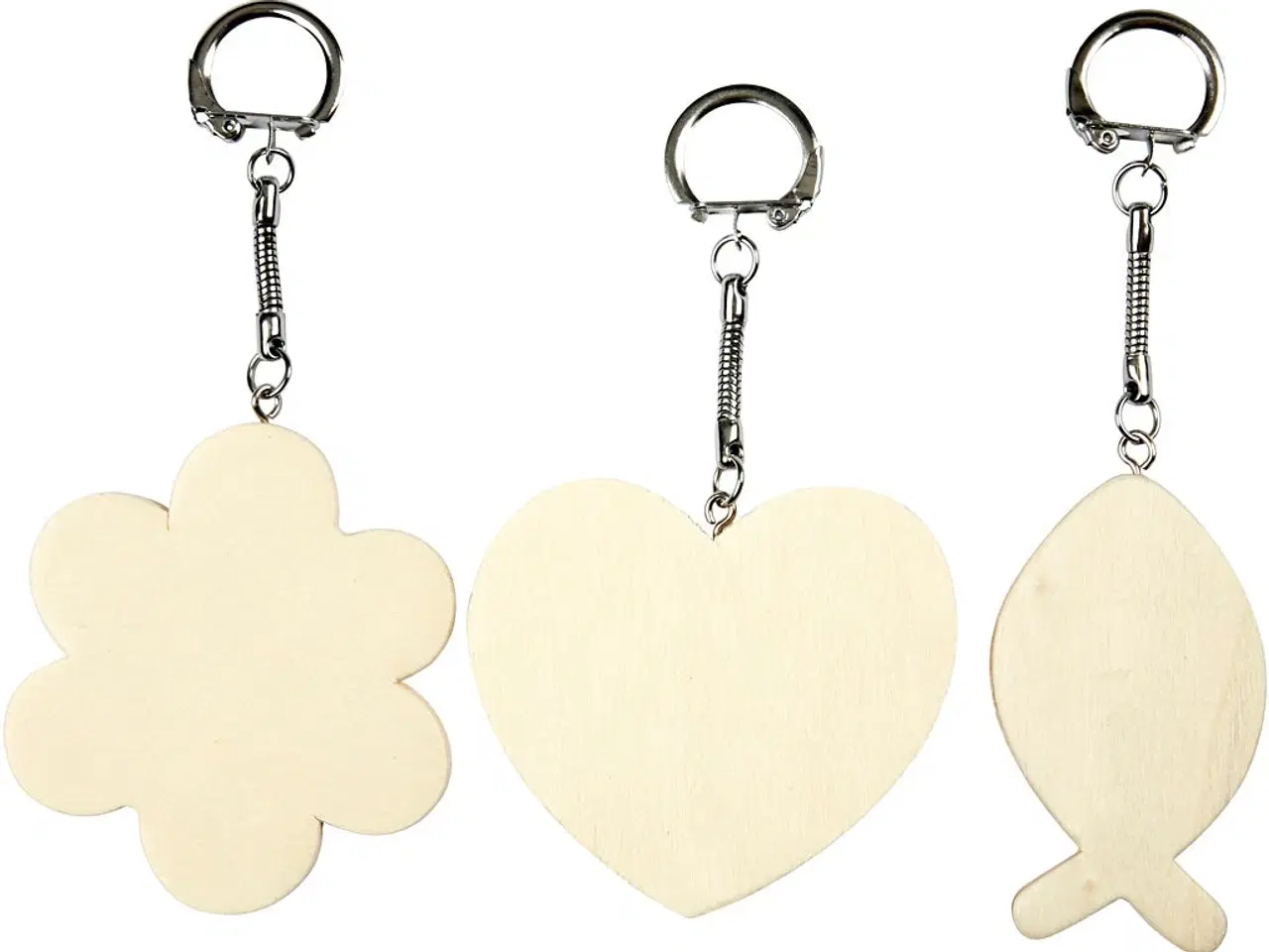 Billede 1 - Sæt med 3 elegante nøgleringe i træfiner