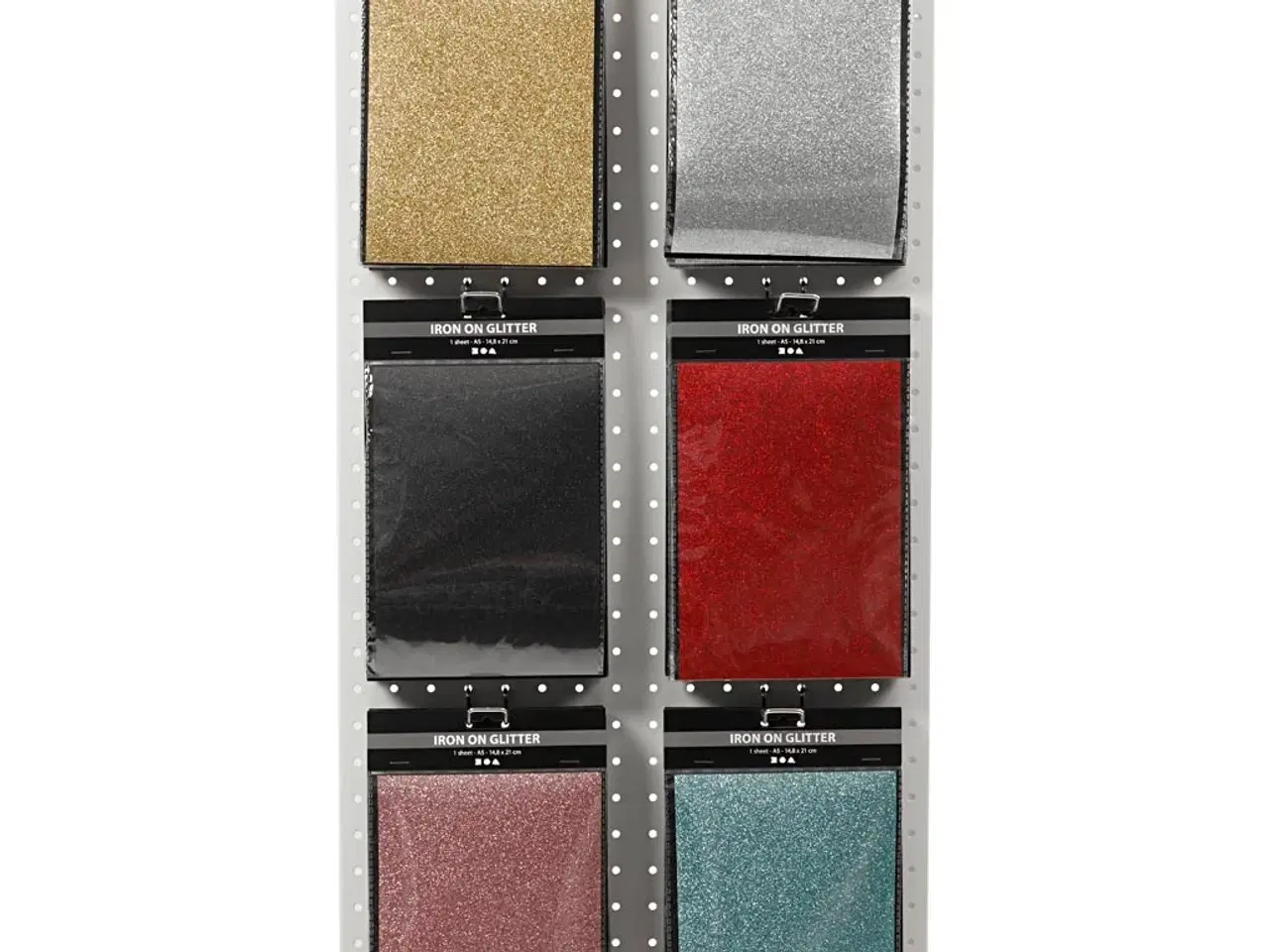 Billede 1 - Strygestof, ark 148x210 mm, glitter, ass. farver, 6x10ark/ 1 pk.