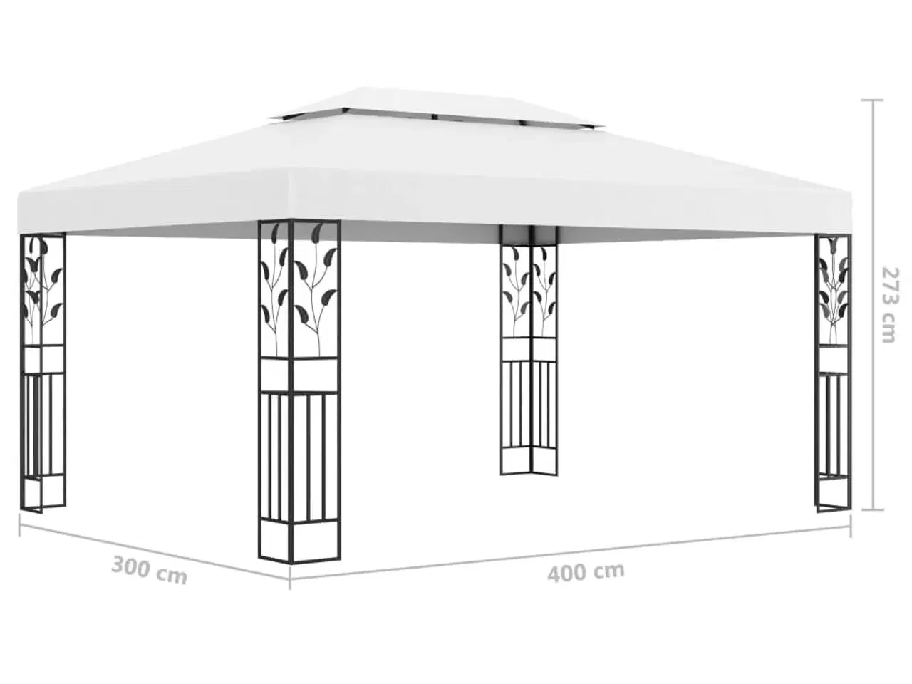 Billede 6 - Pavillon med dobbelttag 3x4 m hvid